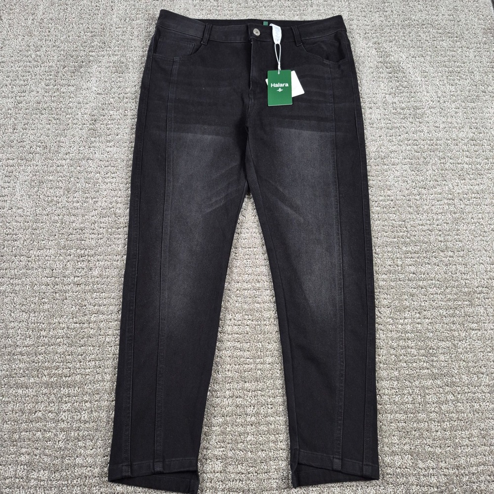 Halara Flex Jeans Womens L Black Mid Low Rise Zipper Pockets Casual Skinny NWT